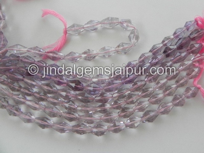Pink Amethyst Faceted Bicone Beads